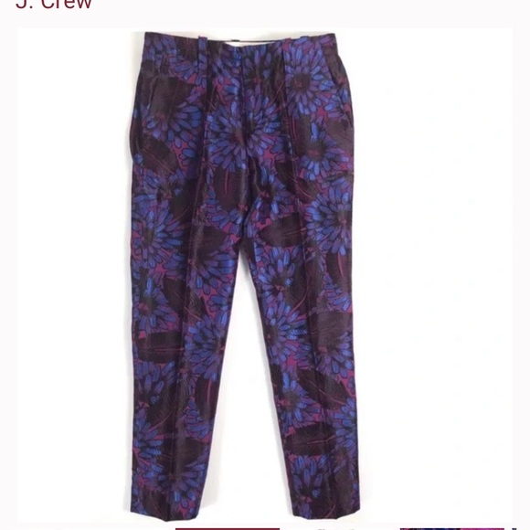 J Crew garden pant in midnight floral jacquard - Picture 5 of 8
